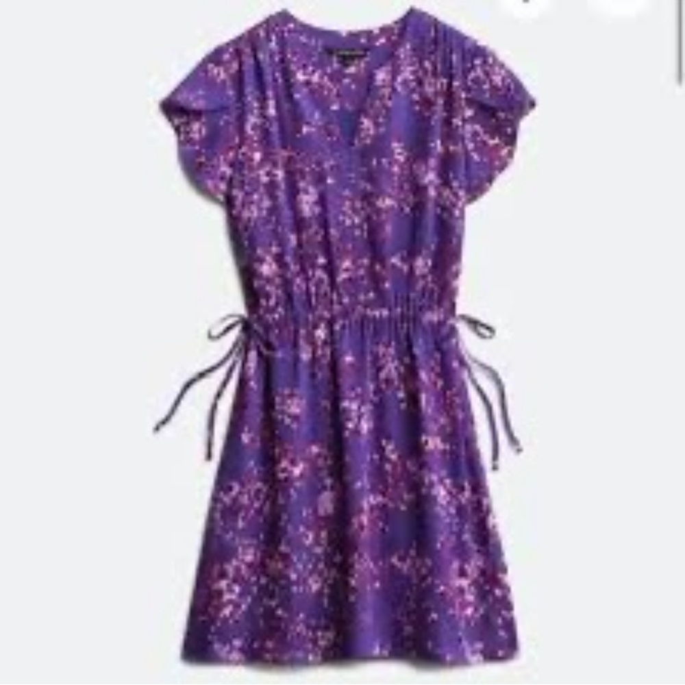 41 Hawthorn Purple Floral Short Sleeve Dress Size Small